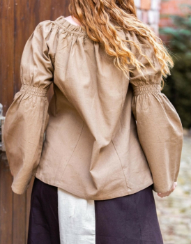 Preview: Klassische Mittelalterbluse "Emma" -braun