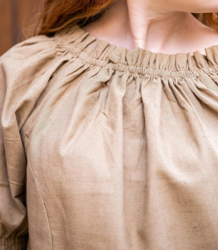 Preview: Klassische Mittelalterbluse "Emma" -braun