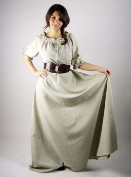 Preview: Bodenlanges Kurzarmkleid 