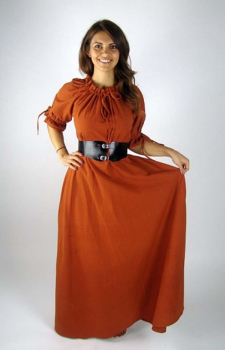 Bodenlanges Kurzarmkleid "Melisande" - rost