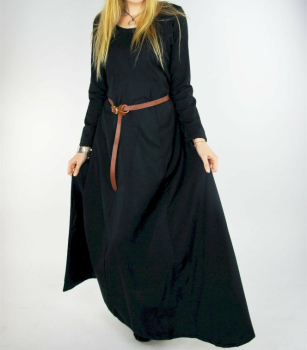 Schlichtes Wikinger Unterkleid "Scarlet" - schwarz