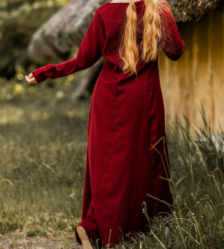 Preview: Schlichtes Wikinger Unterkleid "Scarlet" - rot