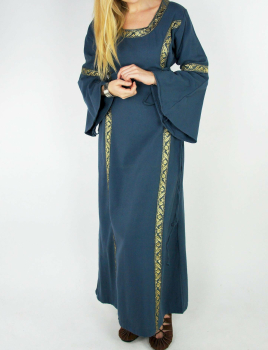 Mittelalterkleid mit Bordüre "Sophie" - blau