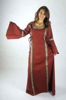 Mittelalterkleid mit Bordüre "Sophie" - rot