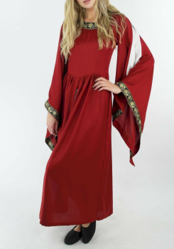 Edles Viskosekleid "Ivette" - rot/weiß