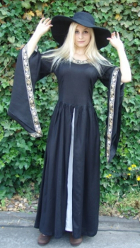 Edles Viskosekleid "Ivette" - schwarz/weiß