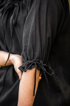 Preview: Mittelalter Kurzarmbluse "Vera"  - schwarz