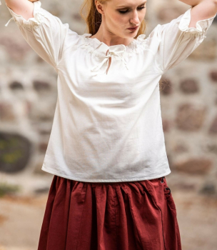 Mittelalter Kurzarmbluse "Vera"  - natur