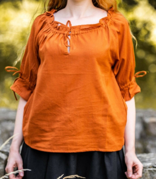 Mittelalter Kurzarmbluse "Vera"  - rost