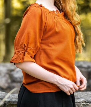 Preview: Mittelalter Kurzarmbluse "Vera"  - rost