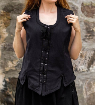 Miederweste mit Stickerei "Selma"   - schwarz