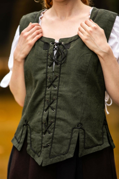 Miederweste mit Stickerei "Selma"  - grün