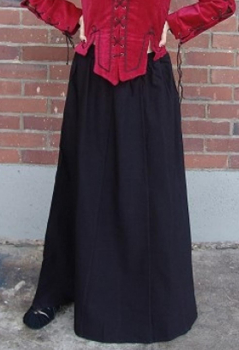 Mittelalterrock aus schwerer Baumwolle "Smilla"   - schwarz