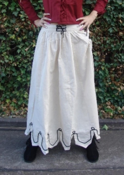 Mittelalterrock mit Stickerei "Svenja"  - natur