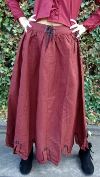 Mittelalterrock mit Stickerei "Svenja"  - rot