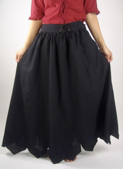 Mittelalterrock mit Stickerei "Svenja"  -  schwarz