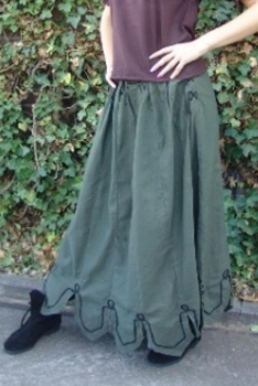 Mittelalterrock mit Stickerei "Svenja"  - grün