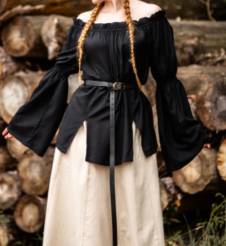 Klassische Mittelalterbluse "Emma"  - schwarz