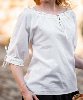 Preview: Mittelalter Kurzarmbluse "Sandra"  - natur