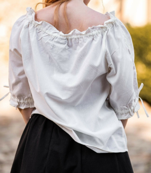 Preview: Mittelalter Kurzarmbluse "Sandra"  - natur