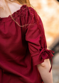 Preview: Mittelalter Kurzarmbluse "Sandra"  - rot