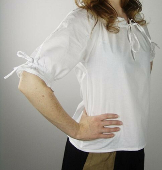 Mittelalter Kurzarmbluse "Sandra"  - weiß