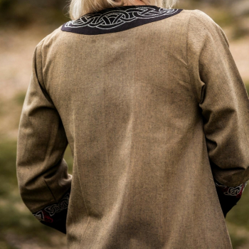 Preview: Wikinger Kleid "Idun" mit Stickerei - sand