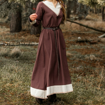 Wikinger Kleid Jorunn  -  braun/natur
