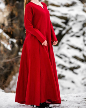 Preview: Wikinger Kleid - 100% Leinen - Anna - rot