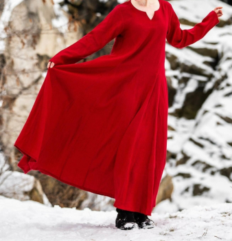 Preview: Wikinger Kleid - 100% Leinen - Anna - rot