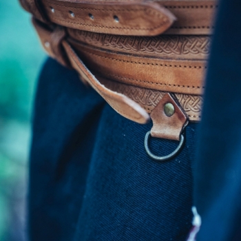 Preview: Robuster Wikinger-Gürtel "Anike"  - cognacbraun