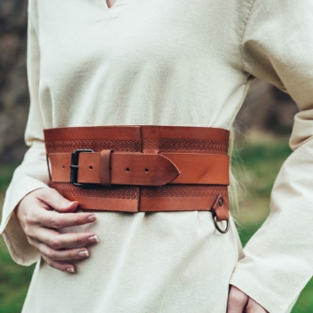 Preview: Wikinger-Gürtel "Ingrid"  - cognacbraun