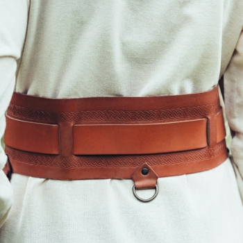 Preview: Wikinger-Gürtel "Ingrid"  - cognacbraun