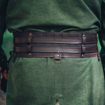 Preview: Robuster Wikinger-Gürtel "Anike" - dunkelbraun