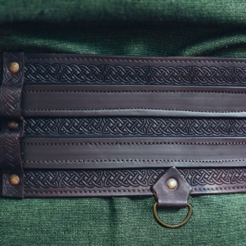 Preview: Robuster Wikinger-Gürtel "Anike" - dunkelbraun