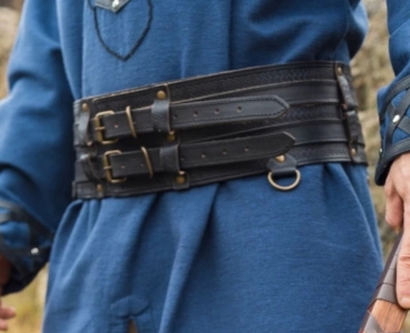 Preview: Robuster Wikinger-Gürtel "Anike" - schwarz