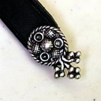 Preview: Mittelalterlicher-Gürtel mit Spitze und Ziernieten  -  schwarz/silber