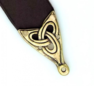 Wikinger-Gürtel mit Riemenspitze  - 4 cm  -  braun/silber
