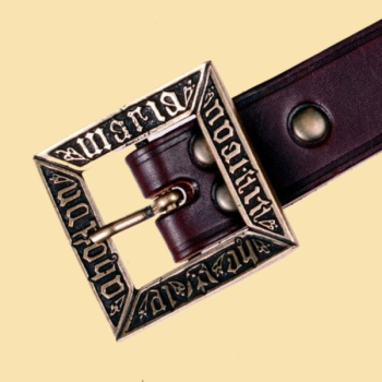 Mittelalter-Gürtel "Erik" - 3 cm + Ende   -  braun/silber