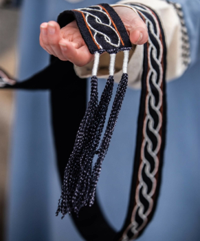 Preview: Wikinger Gürtel "Elina" -  schwarz