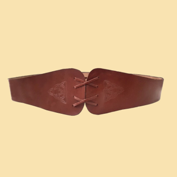 Preview: Miedergürtel "Alana" mit keltischer Prägung -  braun