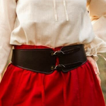 Preview: Mittelalter Miedergürtel "Hedwig" -  schwarz