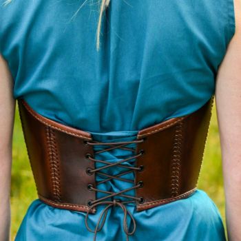 Preview: Unterbrust-Corsage aus Leder -   braun