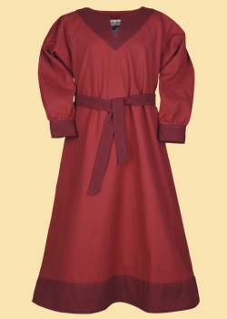 Kinder-Wikingerkleid Solveig - rot/weinrot