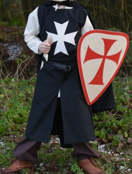 Kinder Wappenrock Alexander, Johanniter - schwarz/natur