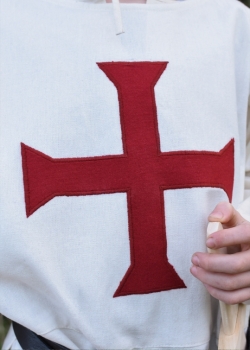 Preview: Kinder Wappenrock Alexander - Templer  -  natur/rot