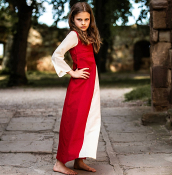 Preview: Mädchenkleid  - Elsa - rot/natur