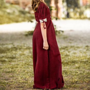 Preview: Sommerkleidchen "Prinzessin Denise"  - rot/Natur