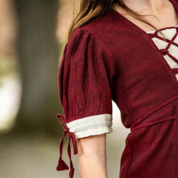 Preview: Sommerkleidchen "Prinzessin Denise"  - rot/Natur