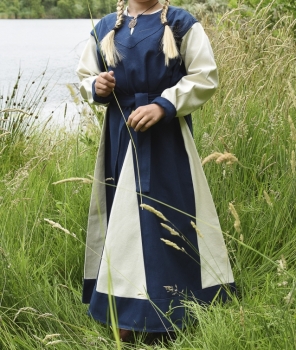 Preview: Kinder-Wikingerkleid  -  Solveig  -  blau/natur